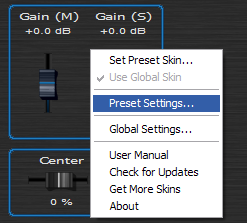 Step 07 - Open the preset settings window for the Widening Gain
